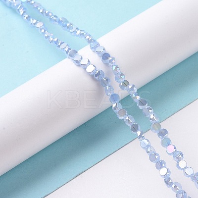 Transparent Electroplate Glass Beads Strands GLAA-E036-06C-1