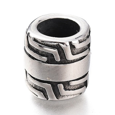 304 Stainless Steel European Beads STAS-O129-06AS-1