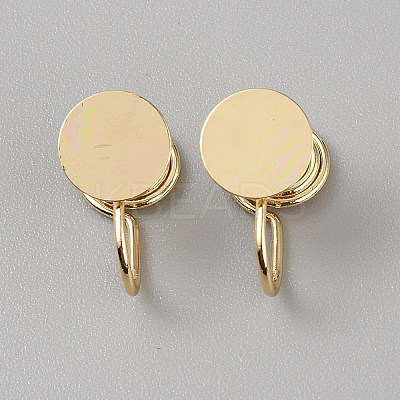 Brass Spiral Pad Ear Cuff Findings LS-EJEW-WH0033-23G-1