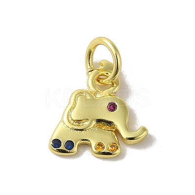 Real 18K Gold Plated Brass Pave Cubic Zirconia Pendants KK-M283-02F-02-1