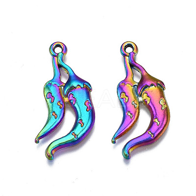 Rack Plating Rainbow Color Alloy Pendants PALLOY-S180-327-1