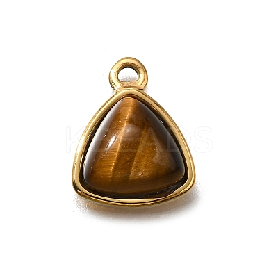 Natural Tiger Eye Triangle Charms LS-STAS-D310-02G-01-1