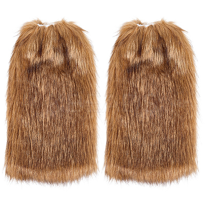 Polyester Imitation Fox Hair Boot Cover AJEW-WH20130-37A-1