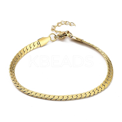 Ion Plating(IP) 304 Stainless Steel Curb Chain Bracelet BJEW-K226-01D-G-1