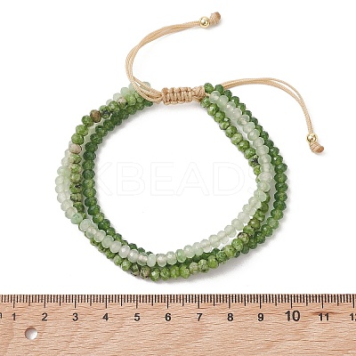 Adjustable Dyed Natural Malaysia Jade Beaded Multi-strand Bracelets for Women Men BJEW-JB13577-01-1