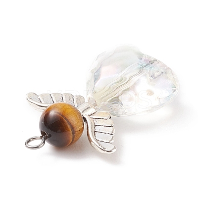 Natural Tiger Eye AB Color Acrylic Pendants PALLOY-TA00001-04-1