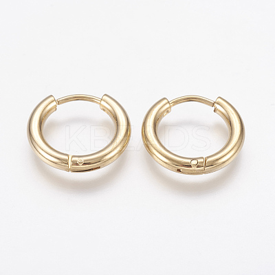 304 Stainless Steel Hoop Earrings X-EJEW-P138-02-15mm-G-1