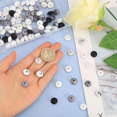 144Pcs 9 Style Rondelle Food Grade Eco-Friendly Silicone Abacus Beads SIL-CA0003-16-1