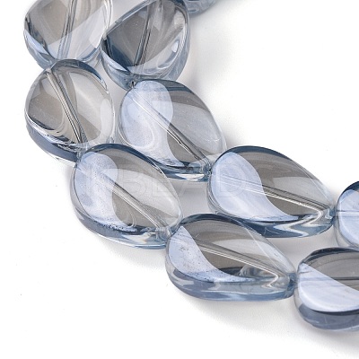 Transparent Electroplate Glass Bead Strands EGLA-C001-M-1