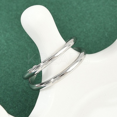 304 Stainless Steel Adjustable Open Cuff Rings for Women RJEW-K301-05P-1