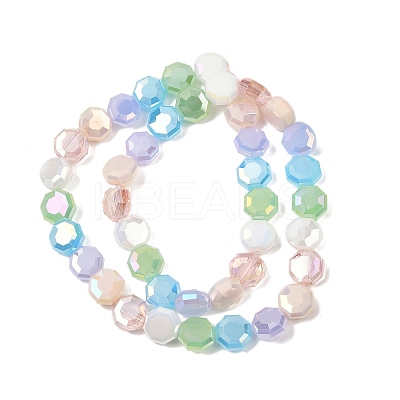 Electroplate Opaque Glass Beads Strands EGLA-G039-05A-01A-1