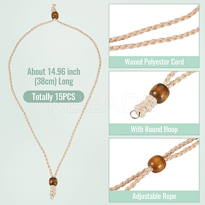 Adjustable Waxed Polyester Cord Necklace Making NJEW-TAC0031-1