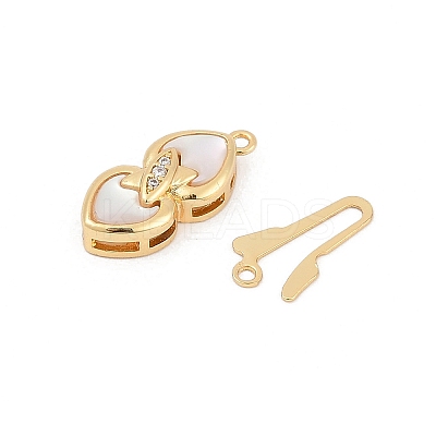 Brass Micro Pave Clear Cubic Zirconia Box Clasps KK-U051-01G-01-1