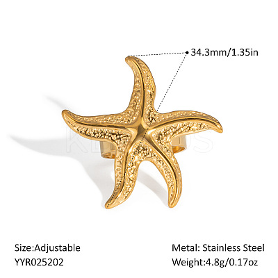 Ocean Themes Stainless Steel Adjustable Finger Rings for Women LS-VG5206-1-1