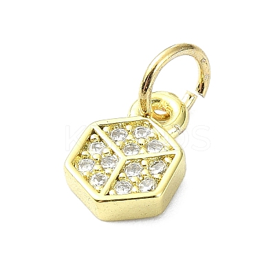 Brass Micro Pave Cubic Zirconia Pendants KK-H475-29B-01G-1