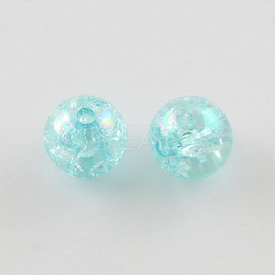 Bubblegum AB Color Transparent Crackle Acrylic Round Beads LS-CACR-R011-20mm-05-1