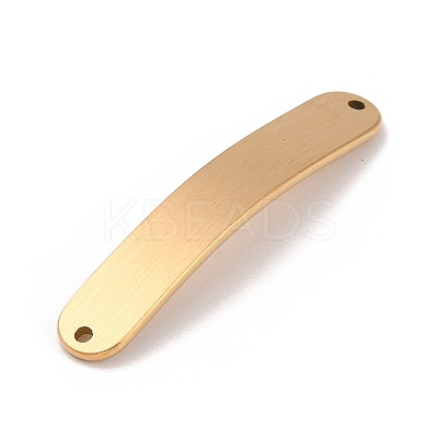 304 Stainless Steel Brushed Curved Rectangle Connector Charms STAS-R222-03G-1