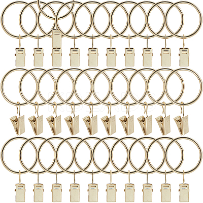 40Pcs Round Ring Iron Hook Hangers Curtain FIND-SP0003-46B-LG-1