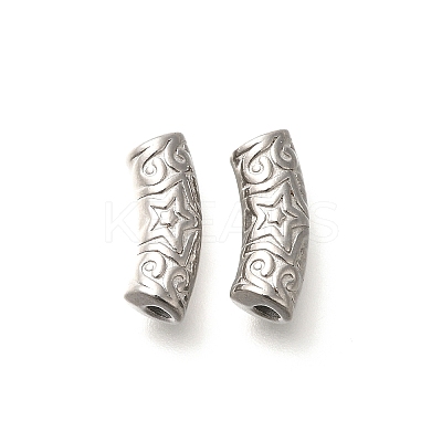 304 Stainless Steel Curved Tube Beads STAS-I321-23P-1