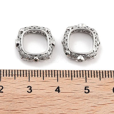 Brass Micro Pave Green Cubic Zircon Spacer Beads KK-P271-21P-1