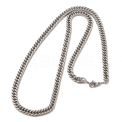 5.5MM 304 Stainless Steel Cuban Link Chain Necklaces for Men NJEW-B134-08A-P-1