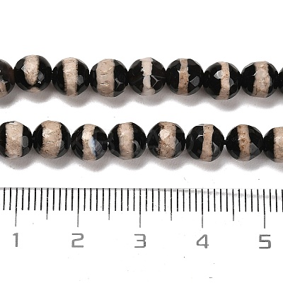 Natural Tibetan Striped Pattern dZi Agate Beads Strands G-B079-B01-01-1