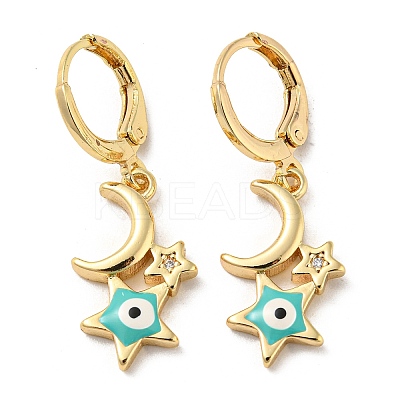 Real 18K Gold Plated Brass Dangle Leverback Earrings EJEW-A033-18G-03-1