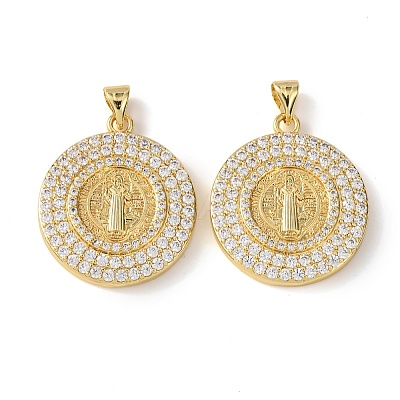 Brass Micro Pave Cubic Zirconia Pendants KK-H539-17A-04-1