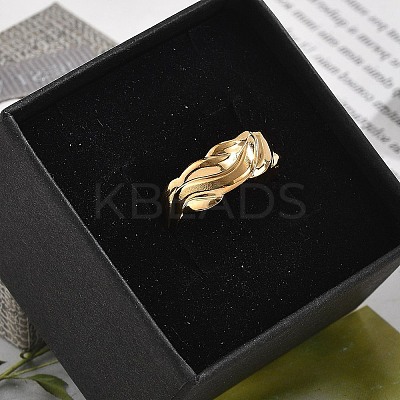 304 Stainless Steel Open Cuff Ring for Women LS-RJEW-M049-01G-08-1