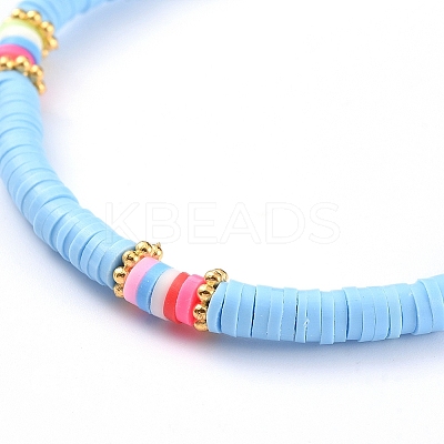 Handmade Polymer Clay Heishi Bead Stretch Bracelets BJEW-JB05077-05-1