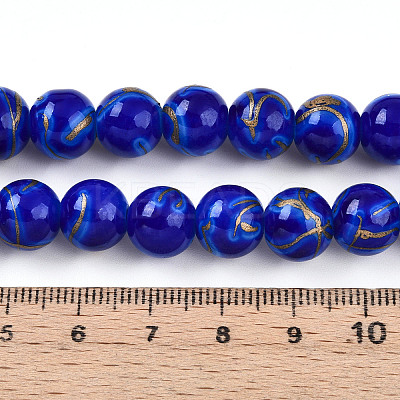 Baking Paint Glass Beads Strands DGLA-N010-10mm-05-1