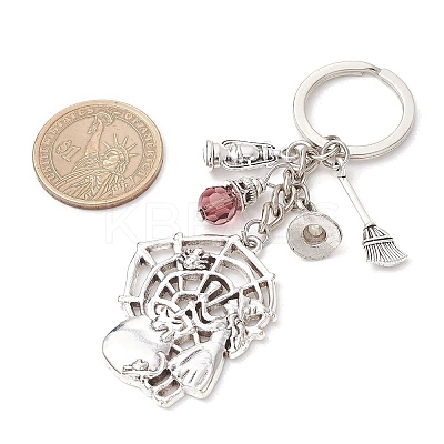 Halloween Tibetan Style Zinc Alloy K9 Glass Keychains KEYC-JKC01237-1