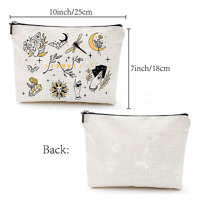 Polycotton Tarot Themed Printed Canvas Storage Bags ABAG-WH0029-137-1