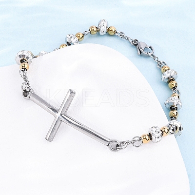 201 Stainless Steel Link Chain Bracelets BJEW-A032-02GP-02-1