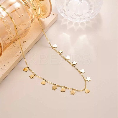 304 Stainless Steel Bib Necklaces for Women NJEW-A065-01C-G-1