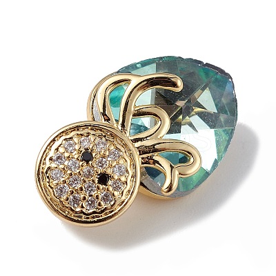 Real 18K Gold Plated Rack Plating Brass Micro Pave Cubic Zirconia Pendants KK-C015-25G-11-1
