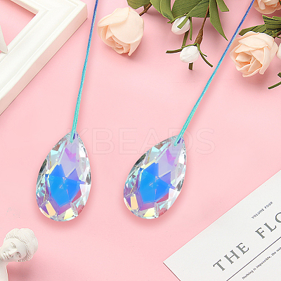 Glass Sun Catcher Pendant HJEW-WH20004-13-1
