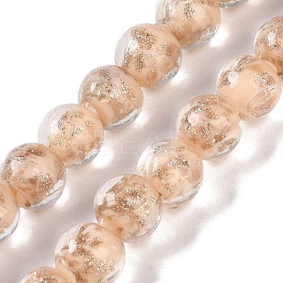 Handmade Gold Sand Lampwork Beads X-LAMP-Z009-01J-1