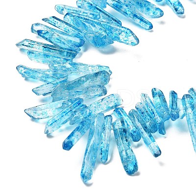 Natural Crackle Quartz Crystal Dyed Beads Strands G-I345-03B-1