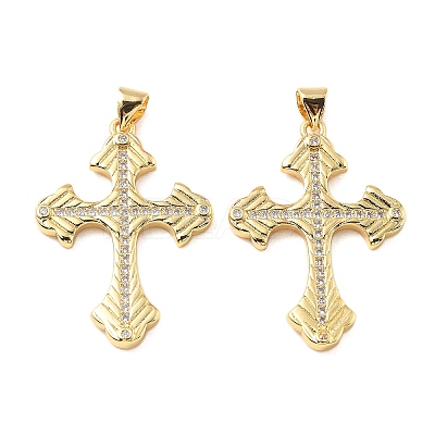 Brass Micro Pave Cubic Zirconia Pendants KK-R229-10G-D-1