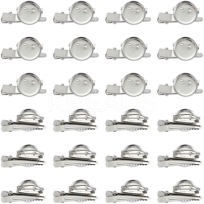 30Pcs Iron Brooch Frame Cabochon Settings IFIN-SC0001-99-1