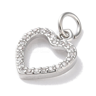 Rack Plating Brass Micro Pave Clear Cubic Zirconia Pendants KK-Z039-15P-1