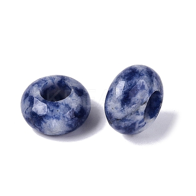 Natural Blue Spot Jasper European Beads G-N359-17A-07-1
