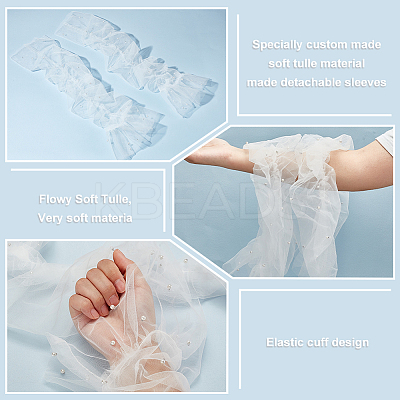 Nylon Detachable Mesh Puff Sleeves AJEW-WH0270-351-1
