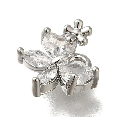 Rack Plating Brass Micro Pave Cubic Zirconia Charms KK-M014-02C-P-1