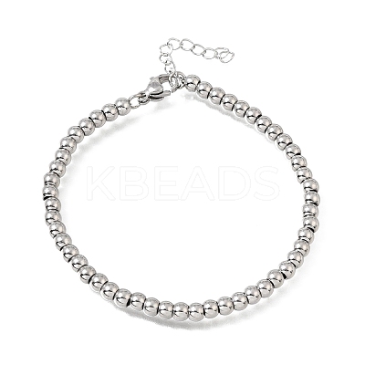4MM Round 304 Stainless Steel Beaded Bracelets for Man and Women SA-CBAB767-15P-1
