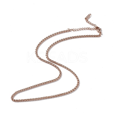 Ion Plating(IP) 304 Stainless Steel Wheat Chain Necklace for Men Women NJEW-K245-021D-1