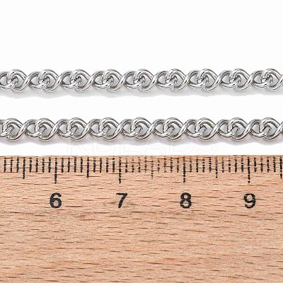 3.8MM 304 Stainless Steel Twisted Chain Necklaces NJEW-P346-02P-1
