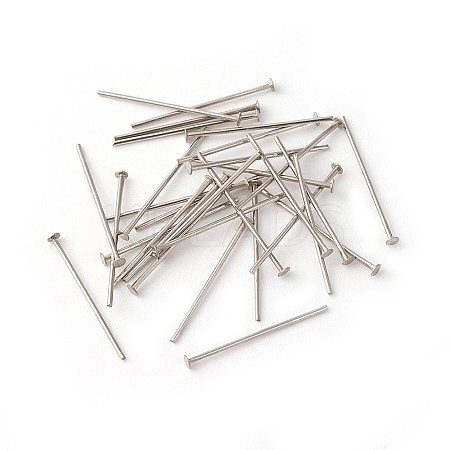 Tarnish Resistant 304 Stainless Steel Flat Head Pins LS-STAS-G185-07P-0.5x14mm-1