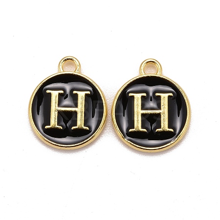 Golden Plated Alloy Charms LS-ENAM-S118-02H-1